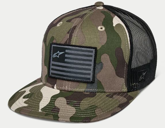 Alpinestars Flag Flat Trucker kšiltovka green camo black Alpinestars Flag Flat Trucker kšiltovka green camo black